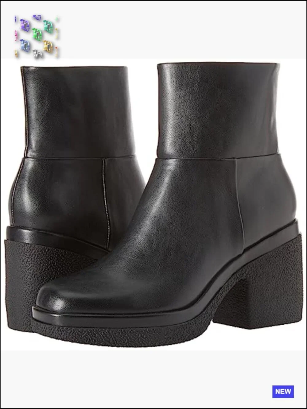 Women's Platform Ankle Boots Chunky Heel Square Toe Side Zip Faux Leather Fall
